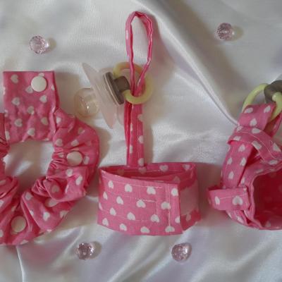Pack 3 bracelets rose coeurs + 1 cadeau offert